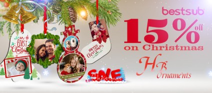 15% Discount on Christmas Hardboard Ornaments from BestSub
