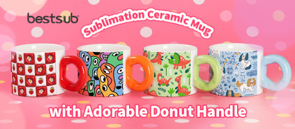 Sublimation Ceramic Mug with Adorable Donut Handle