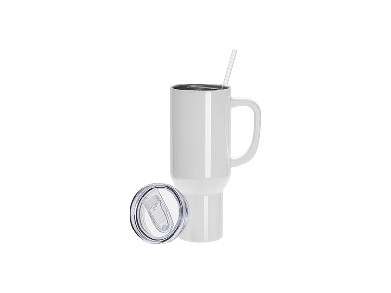 Sublimation Blanks 40oz/1200ml Stainless Steel White Travel Tumbler with  Lid & Straw (White Handle) - China Sublimation Tumbler and Stainless Steel  Tumbler price