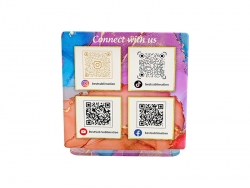 Sublimation Blanks Acrylic QR Code Photo Frame with Base(Square,12*13*0.4cm)