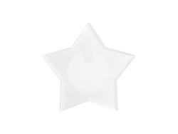 Placa em acrílico com nome (formato estrela, 7,7 x 7,7 x 0,4 cm)