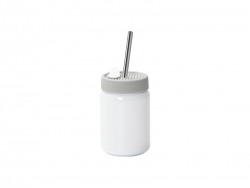 Sublimation Blanks 16oz/480ml Straight Stainless Steel No Handle Mason Jar w/ Silicon Lid