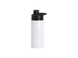 20oz/600ml Garrafa de Água de Alumínio com Tampa Portátil Preta (Branco)