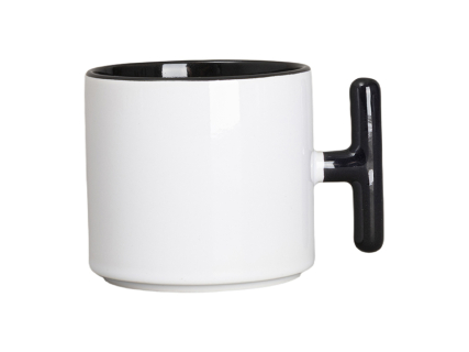 Sublimation 9oz Inner T-Handle Color Mug (Black)