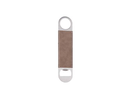 Abridor Botella Acero Inoxidable Cuero PU(Gris, 17.7*4cm)