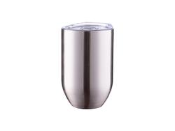 Copo de Vinho Reto sem Tronco Inox 12oz/360ml (Prateado)