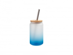 Sublimation Blanks 13oz/400ml Glass Mug Gradient Light Blue