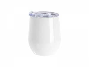 Sublimation Blanks 9oz/260ml Stainless SteelStemless Wine Cup w/ SlideLid (White)