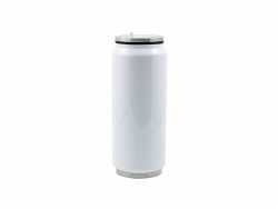 Sublimation 12oz/350ml Stainless Steel Coke Can with Straw (White)