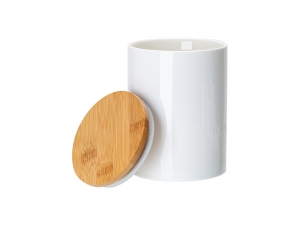 Sublimation Blanks 25oz Ceramic Storage Jar w/ Bamboo Lid