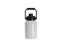 64oz/2000ml Sublimation Stainless Steel Tumbler w/ Black Portable Lid(White)