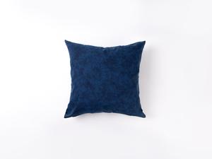 Engraving Leather Pillow Cover(Blue W/ Silver, 40*40cm)