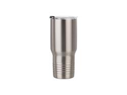 Sublimation Blanks 22oz/650ml Stainless Steel Tumbler w/ Ringneck Grip(Silver)