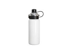 Frasco de aço inoxidável de 960 ml com tampa pop-up preta (branco)