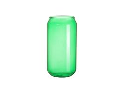 Vaso de Cristal con Forma de Lata 18oz/550ml Full color con tapa de bambú (Verde)