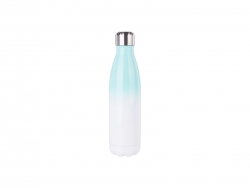 Botella Cola Acero Inoxidable 17oz/500ml (Color degradado Blanco y Verde menta)