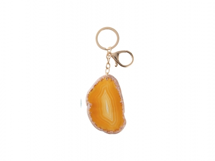Engraving Agate Keyring (Red, φ4-7cm)