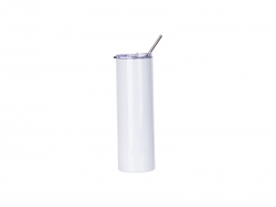 Sublimation 30oz/900ml Stainless Steel Skinny Tumbler w/ Straw &amp; Lid (White)