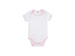 Mono Bebé Manga Corta Talla XL (Borde rosa,12-18M)