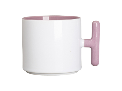 Sublimation 9oz Inner T-Handle Color Mug (Pink)