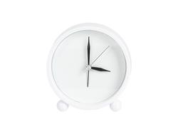 Reloj de alarma con inserto de aluminio sublimable (10.5*10.7*4 cm, Blanco)