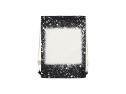 Sublimation Blanks Black Bleached Starry Linen Drawstring Bag