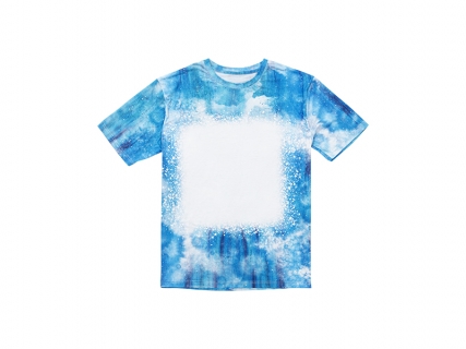 Blue Bleached Mist Cotton Feeling T-shirt for Sublimation Printing