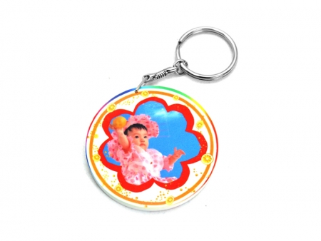Sublimation 60mm Thick Round Plastic Keychain