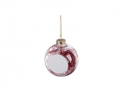 Bola de Navidad Plástico 8cm con adorno rojo (Transparente)