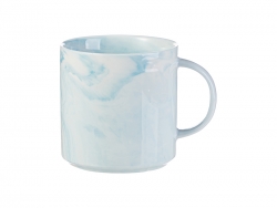 Sublimation Blanks 350ml Marble Texture Ceramic Stackable Mug (Light Blue)