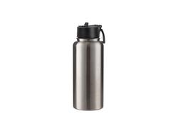 Garrafa Inox 32oz/950ml com Bocal Largo e Alça Rotatória (Prateado)Quantidade mínima:500uds