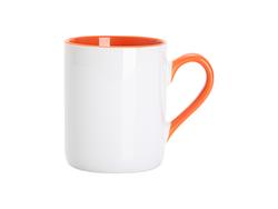 Sublimation 11oz Inner Handle Color Mugs w/ Curved Bottom (Orange)