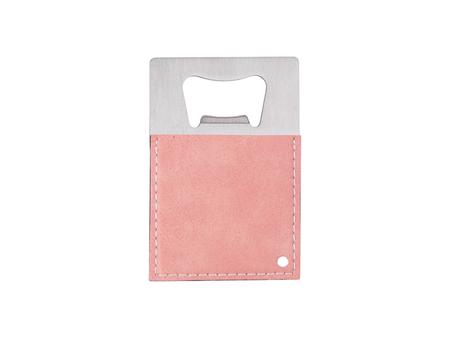 Abridor Botella Acero Inoxidable Cuero PU(Rosa, 8.5*5.5cm)