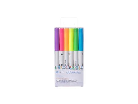 Canetas de Feltro Sublimação Craft Express Joy (6 Cores Fluorescentes)