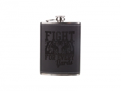 Sublimation 8oz Stainless Steel Hip Flask with PU Cover (Black)