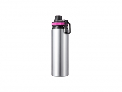 25oz/850ml Sublimation Blanks Alu Water Bottle with Color Cap (Silver)