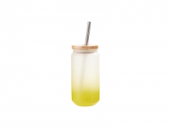 Sublimation Blanks 18oz/550ml Glass Mug Gradient Lemon Yellow