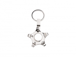 Sublimation Fidget Spinner Key Ring (Pentagonal Gear, Silver)