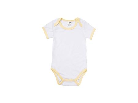 Baby Onesie Short Sleeve XL(Yellow Edge,12-18M)