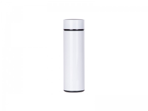 16oz/450ml Sublimation Smart Stainless Steel Flask w/ Temperature Display (White)