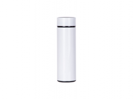 16oz/450ml Sublimation Smart Stainless Steel Flask w/ Temperature Display (White)