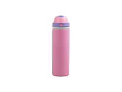 25oz/750ml Powder Coated Stainless Steel Bottle w/ Pop Lid (Pink)