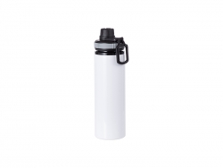 25oz/850ml Sublimation Blanks Alu Water Bottle with Color Cap (White)
