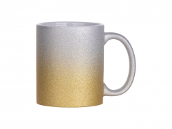 Sublimation 11oz/330ml Gradient Bottom Glitter Mug (Silver &amp; Gold)