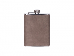 Sublimation 8oz/240ml Stainless Steel Flask with PU Cover (Dark Gray)