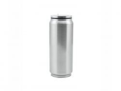 Lata 12oz Aço Inoxidável Com Bocal (Plateado)