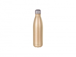 Sublimation 17oz/500ml Glitter Stainless Steel Cola Shaped Bottle (Rose Gold)