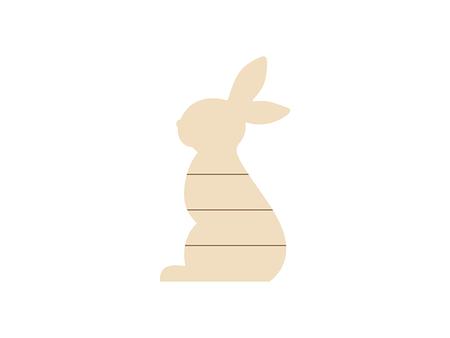 Tablero de madera en forma de conejo con rayas (21*38*1.5cm)