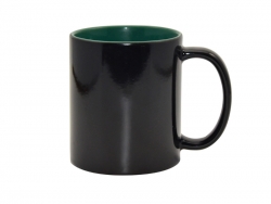 Sublimation 11oz Black Magic Mug (Inner Green)