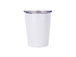 Sublimation 8oz/240ml Stainless Steel Milk Mug w/ Plastic Lid (White)